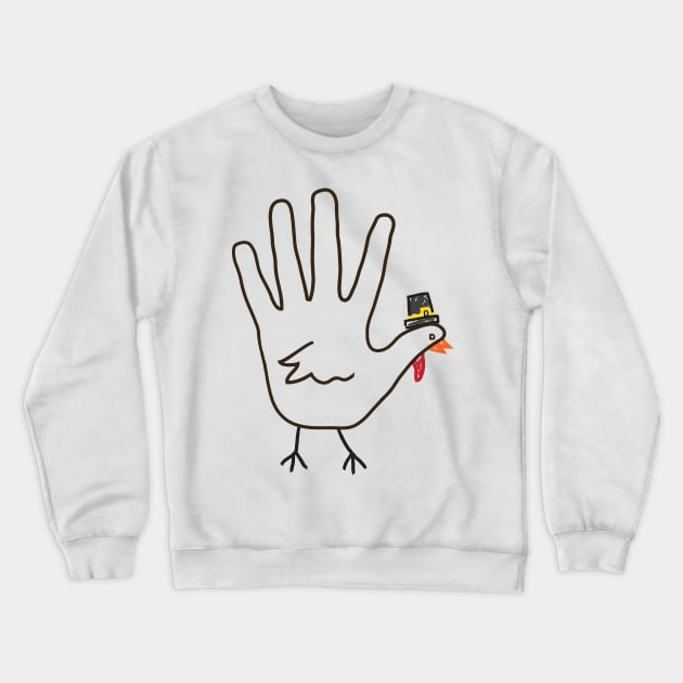 handdrawn turkey hand Crewneck Sweatshirt by asyrum